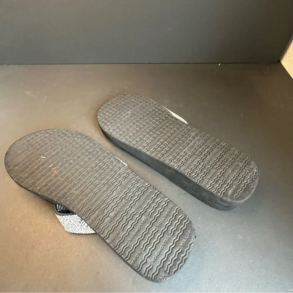 Yellowbox Black‎ Crystal Strap Flip Flops Size 9.5 - Picture 7 of 7